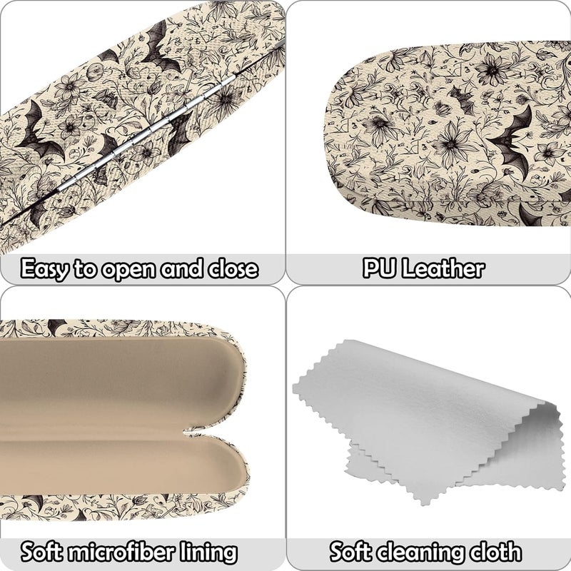 Cabreche Glasses Case Hard Shell Eyeglass Portable Glasses Eyeglasses Holder Box with Cleaning Cloth Women Girls Men Cute - Image 4